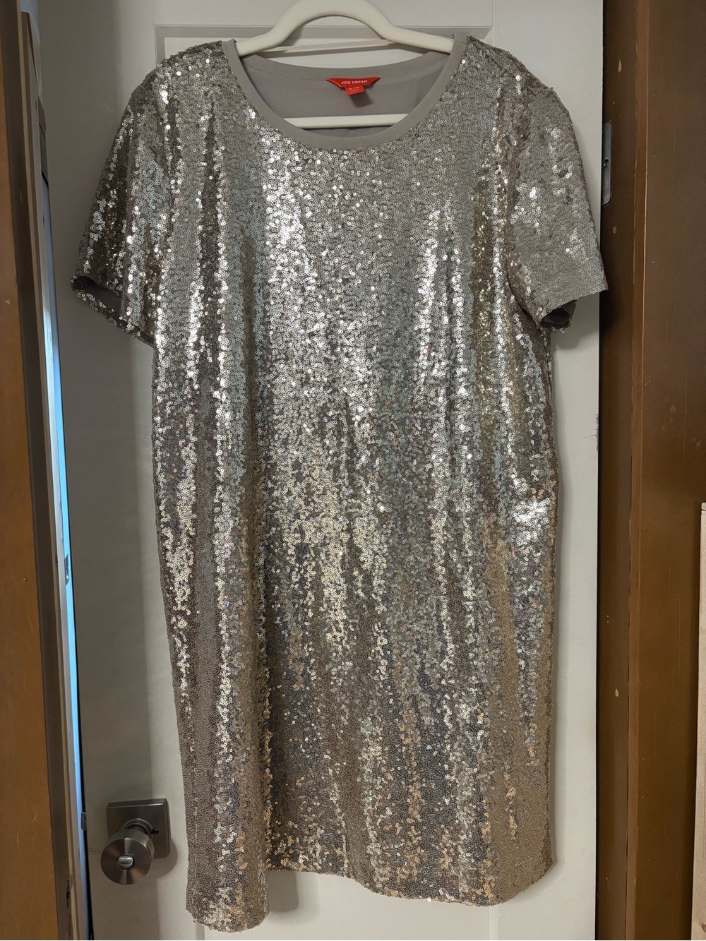 Gold Sequin T-Shirt Dress